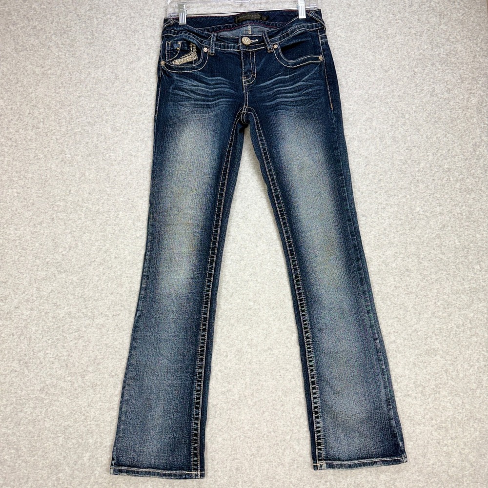 twentyone black by rue21 Slim Bootcut Jeans‎ 7/8 Blue Curvy Regular Y2K Grunge
